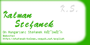 kalman stefanek business card